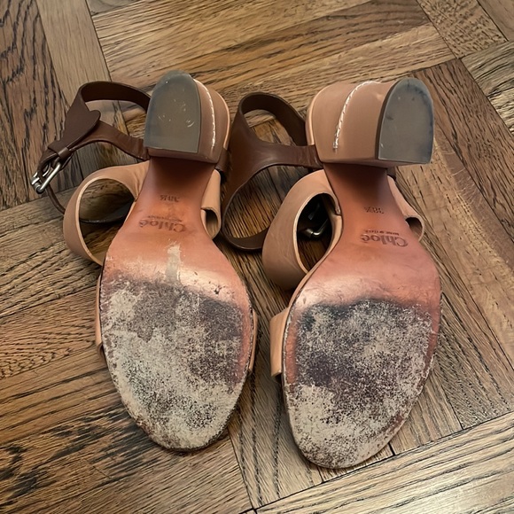 Chloè Tan and Brown Strap Sandals - Picture 5 of 7